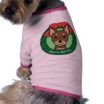 Natal do Pinscher diminuto Camisas Para Cães