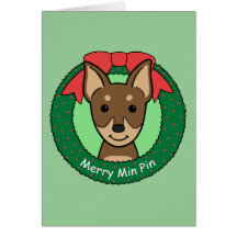 Natal do Pinscher diminuto Cartões