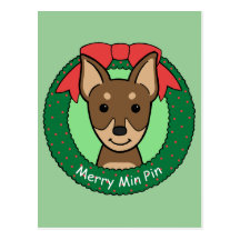 Natal do Pinscher diminuto Cartões Postais