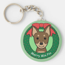 Natal do Pinscher diminuto Chaveiro