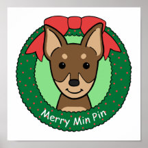 Natal do Pinscher diminuto Poster