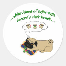 Natal do Pug do açúcar Adesivos
