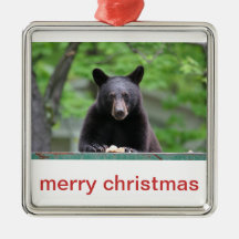 Natal do urso preto ornamento para arvores de natal