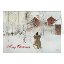 Natal escandinavo da casa do inverno de Carl Larss Cartoes