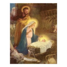 Natal vintage natividade, bebê Jesus de Mary Josep Convite