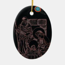 natividade preta e vermelha ornamento para arvore de natal
