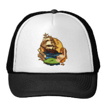 Navio da sereia e de pirata bonés