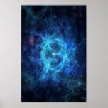 Nebulosa azul abstrata posters