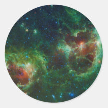 Nebulosa do coração e da alma adesivo em formato redondo