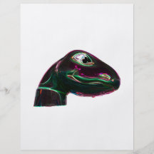 Néon do abstrato da cabeça de Dino Panfletos Personalizado