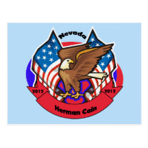 Nevada 2012 para Herman Cain Cartoes Postais