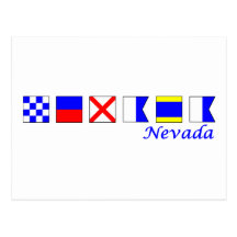 Nevada soletrou no alfabeto náutico da bandeira cartoes postais