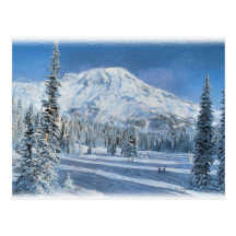 Neve no cartão das montanhas… cartao postal
