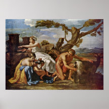 Nicolas Poussin - Jupiter consolidado pela cabra Poster