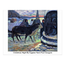 Noite de Natal por Eugene Henri Paul Gauguin Cartões Postais