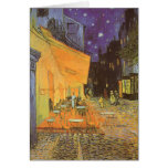 Noite do terraço do café, impressionismo do vintag cartoes
