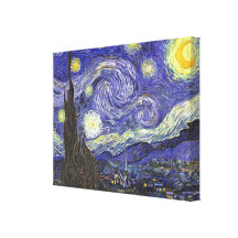Noite estrelado de Van Gogh, apos impressionismo d Impressão De Canvas Envolvidas