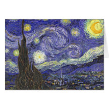 Noite estrelado de Van Gogh, apos impressionismo d Cartões