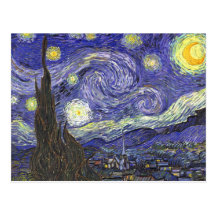 Noite estrelado de Van Gogh, apos impressionismo d Cartoes Postais