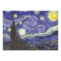 Noite estrelado de Van Gogh, apos impressionismo d Convites Personalizados