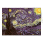 Noite estrelado por Vincent van Gogh Cartao
