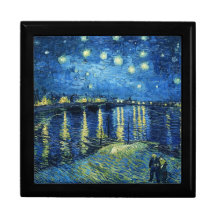 Noite estrelado sobre o Rhone Vincent van Gogh Caixa De Presente