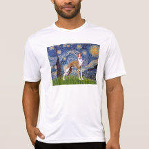 Noite estrelado - Whippet (suporte) Tshirts