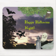 Noite feliz Mousepad do Dia das Bruxas com fantasm