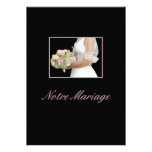 noiva francesa do convite do casamento com o buquê