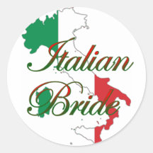 Noiva italiana elegante adesivo em formato redondo