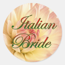 Noiva italiana elegante adesivos em formato redondos