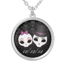 Noiva & noivo Skullies (violeta) Bijuterias