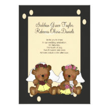 Noivas do urso de ursinho que Wedding Convites Personalizado