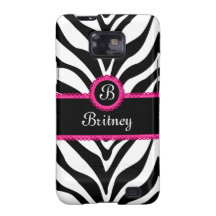 Nome do monograma do impressão da zebra capas para galaxy s2