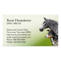 Nomeação e cartão de visita do veterinário do cava