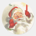 Nomes de etiqueta do Natal do papai noel Adesivo Redondo