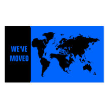 Nós movemo-nos no exterior cartao de visita