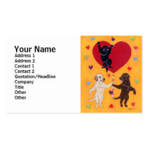 Nós temos uma pintura grande de Labradors do coraç Cartoes De Visitas
