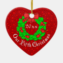 Nosso 5o Natal Ornamentos Para Arvore De Natal
