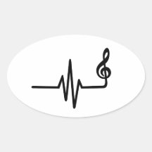 Nota da música da freqüência adesivos em formato ovais