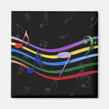 Notas coloridas arco-íris da música imãs de geladeira