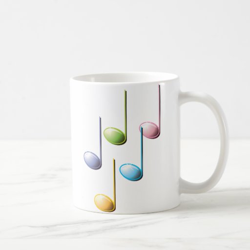 Notas musicais coloridas canecas