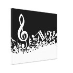 Notas musicais misturadas impressão de canvas envolvidas