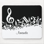 Notas musicais misturadas customizáveis Mousepad