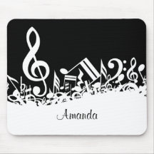 Notas musicais misturadas customizáveis Mousepad