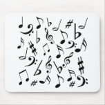 Notas musicais Mousepad - preto e branco