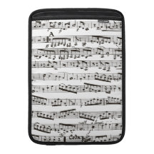 Notas musicais preto e branco bolsas de MacBook