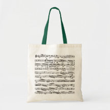 Notas musicais preto e branco bolsas para compras