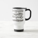 Notas musicais preto e branco caneca
