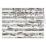 Notas musicais preto e branco cartão